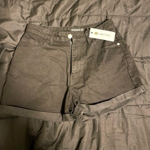 ISAWITFIRST BLACK DENIM MOM SHORTS US 6